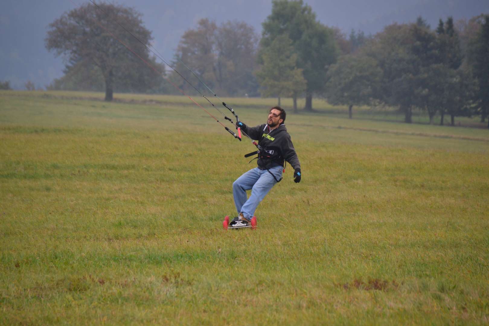 Kitelandboarding mit dem Depower Kite am Rennsteig